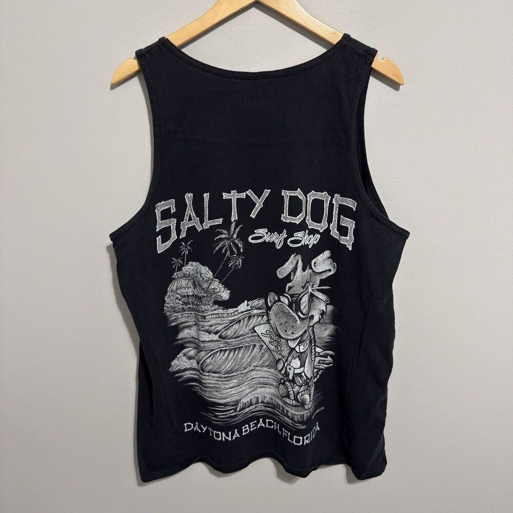Vintage Salty Dog Surf Shop Tank Top XL Daytona Beach Florida Grunge Skate